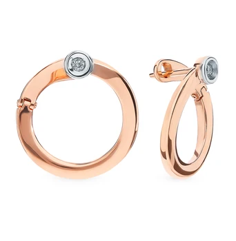 

Gold earrings with diamonds sunlight sample 585