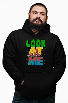 

Angemiel Wear Look At Me Black Male Hooded Sweatshirt