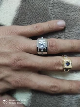 FDLK suntuoso de los hombres de aleación de Zinc de anillo de 2,0 quilates Natural cristal CZ blanco anillo venda de boda de los hombres joyería de fiesta