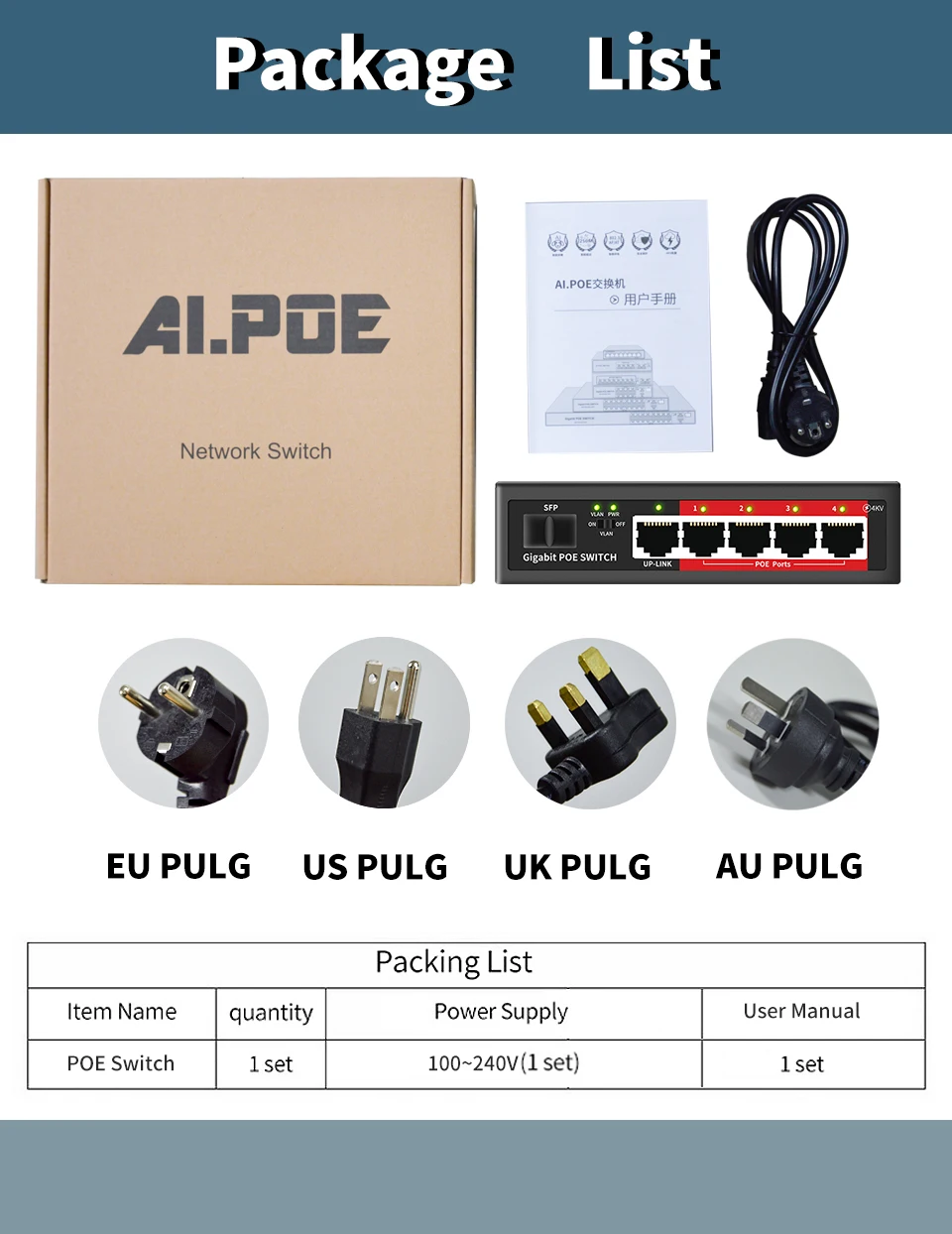 Interruptor Incorporado 48v do Ponto de Entrada do Porto do Gigabit de Steamemo 52w Interruptor Ethernet para a Câmera ip & o Interruptor Inthernet sem Fio do ap - Imagem 5
