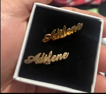 Pendientes de acero inoxidable personalizados con nombre, joyería hecha a mano con placa de nombre personalizada para mujeres y niñas, pendientes joyas Bisutería