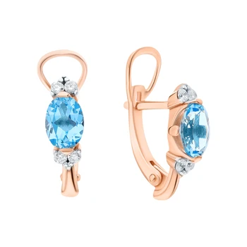 

Silver earrings with Topaz and cubic zirconia sunlight sample 925