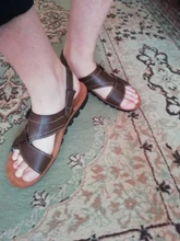 Sandalias de cuero de talla grande 48 para hombre, zapatos clásicos de verano, zapatillas suaves, calzado romano cómodo para caminar al aire libre