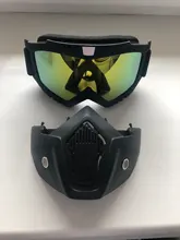 Máscara de esquí para hombre y mujer, gafas de seguridad con filtro para la boca a prueba de viento y de Motocross