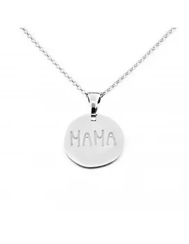 

Necklace Silver round with Mom