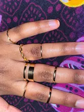 17KM-Conjunto de anillos de cadena de ancho de oro Punk para mujer y niña, sortijas finas irregulares para dedo, regalo, joyería para fiesta 2021