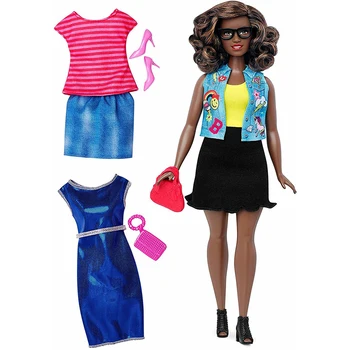 

Barbie doll with fashionistas clothing set