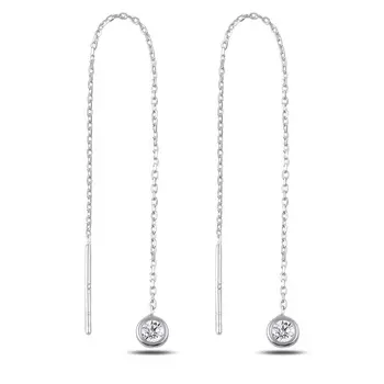 

Angemiel 925 Silver Zircon Stone Japanese Earrings-Rhodium Plated