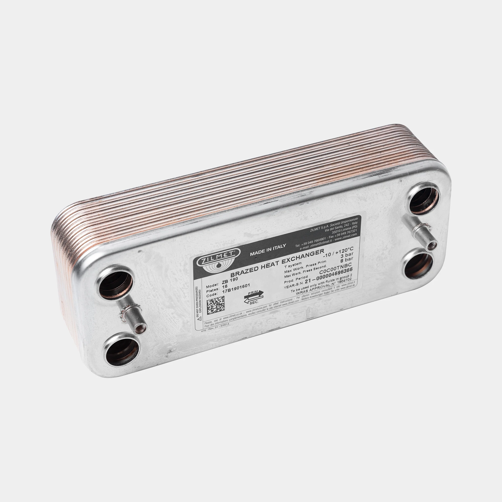 Heat exchanger HVS zilmet 1901601 - 16 plates 192x148 (for Beretta) r8036 -  AliExpress