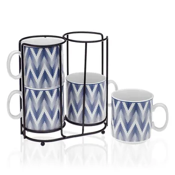 

Set of Mugs Metal Porcelain (4 Pieces)