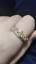 Anillo de compromiso con forma de corona hueca para mujer, sortija con carácter de Reina, con cuentas de cristal Vintage, para boda