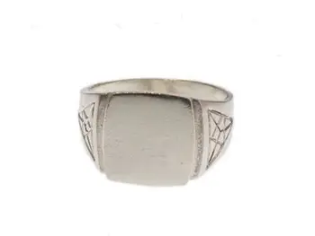 

Square Knight silver stamp with arm engraved red