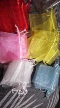 Bolsas con cordón de Organza para joyería, embalaje de joyería, regalos de boda, 22 colores, 5x7, 7x9, 9x12cm, 50 unids/lote