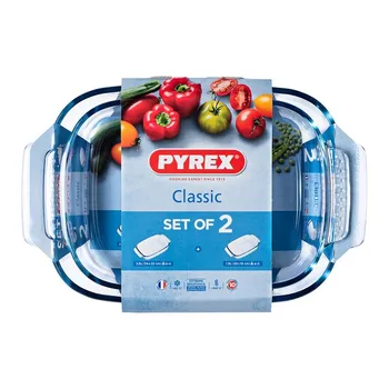 

Set of Oven Dishes Pyrex Classic Transparent Borosilicate Glass (2 pcs)