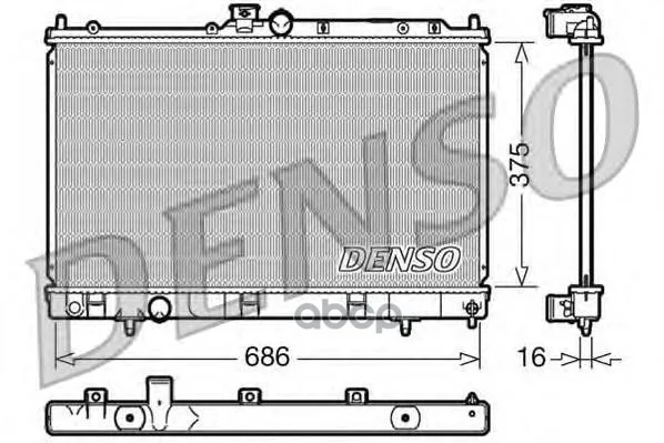 Радиатор Системы Охлаждения Mitsubishi Lancer Vii(03-07) Denso арт. DRM45025