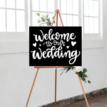 

Welcome Signage with Hearts Decal Sticker Template Welcome Board Removable Sticker A00566