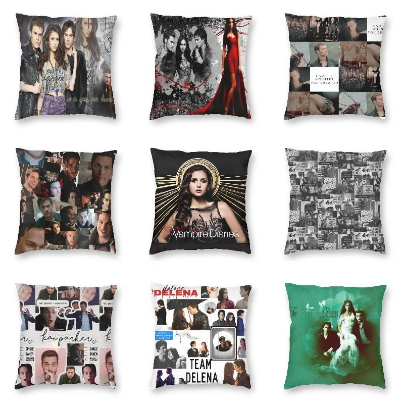 

The Vampire Diaries Throw Pillow Case Home Decoration TV Show Nordic Cushion Cover Velvet Pillowcaseb Decorative Cushion