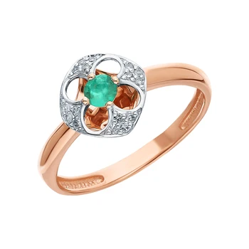 

Gold ring with diamonds sunlight sample 585