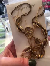 Tocona-collar con colgante de concha de verano para mujeres, cadena de oro para mujeres, Gargantilla ajustable, accesorios de playa, B07303