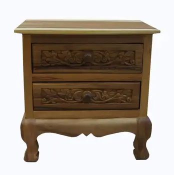

Bedside table carved 2 drawers