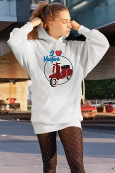 

Angemiel Wear Vespa Love White Dress Sweatshirt Tunik