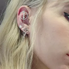 Pendiente de cartílago falso para hombre y mujer, juego de 12 unidades de Arete de hojas de oro sin perforación, Clips para las orejas, joyería