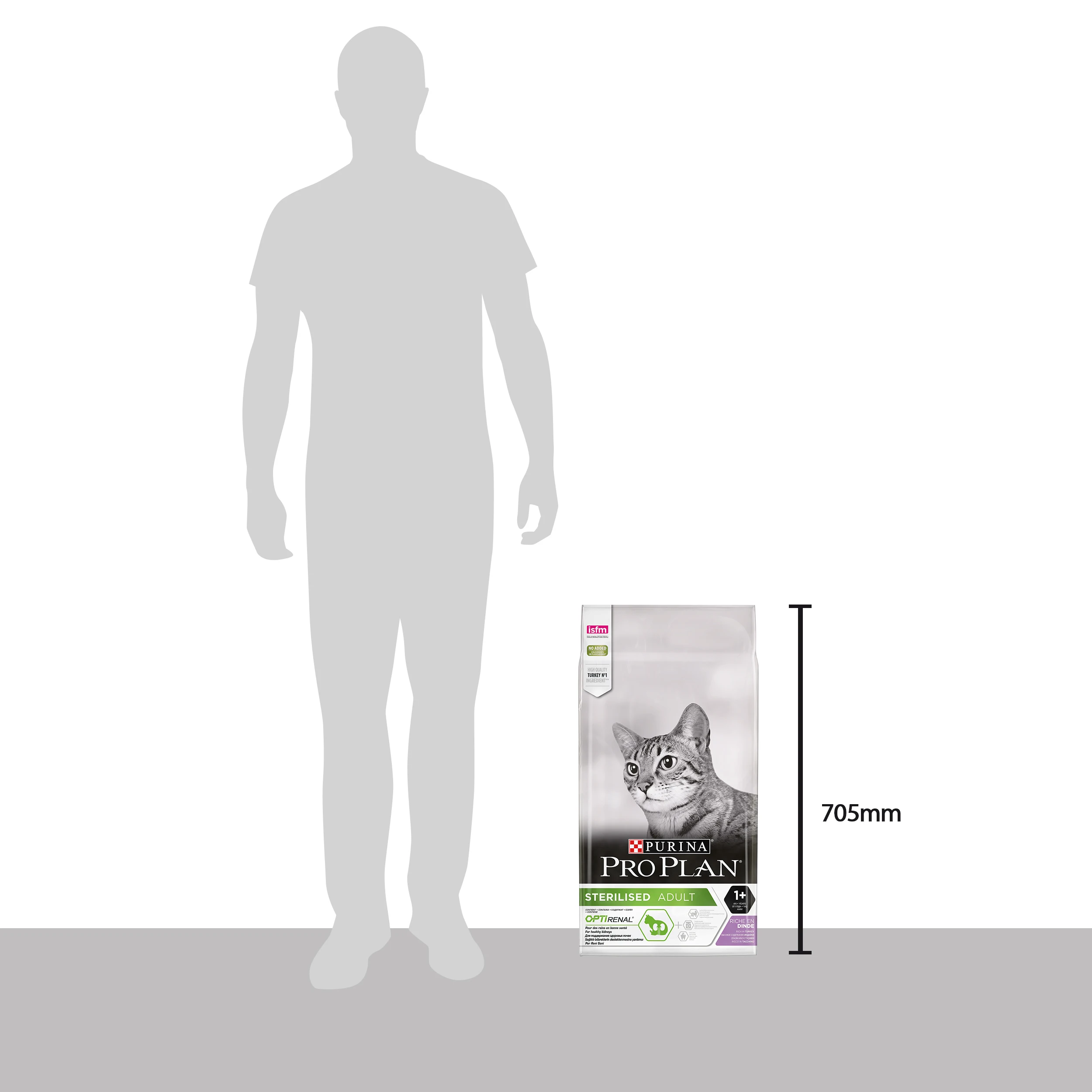 Сухой корм Purina Pro Plan для стерилизованных кошек и кастрированных котов, с индейкой, Пакет, 10 кг. Про План