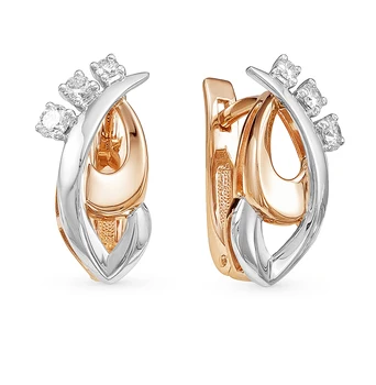 

Gold earrings with diamonds sunlight sample 585