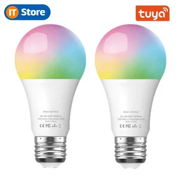 

2 pièces Tuya vie intelligente Wifi ampoule Led connectée lampe. C Alexa Google Home Assistant domotique