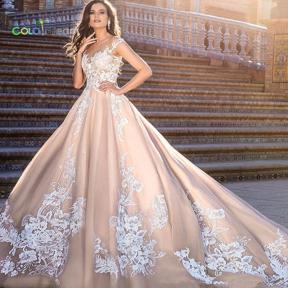 Свадебное платье бальное платье vestido de novia v-образным вырезом Часовня Поезд