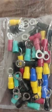 50 Uds RV1.25-4 terminal de anillo aislado eléctrico Alambre de crimpado conector AWG 22-16