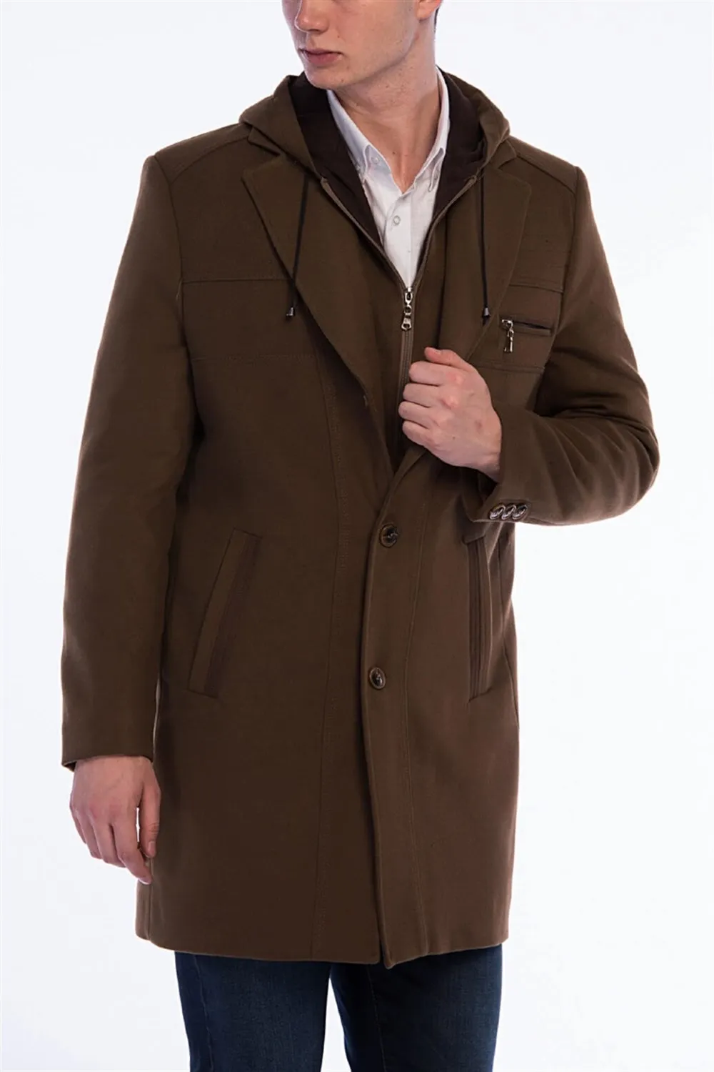 Приталенное Пальто DEWBERRY PLT8354-CAMEL