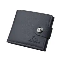 Men's Wallet Hasp Short Wallets for Men Made of Natural Leather PU Wallet Card Holder Perfect for You Magnetic Purses Small 1