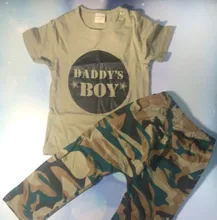 Conjunto de ropa de algodón para recién nacido, camiseta de manga corta con estampado de letras, pantalones informales, trajes para niños pequeños