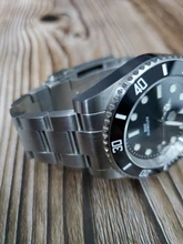 San Martin -Reloj de cuarzo con cristal de zafiro, pulsera de reloj mecánico, automático, con esfera de cerámica y con fecha