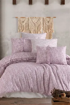 

Multi Color 100% Cotton Boutique Double King Queen Duvet Cover Set ADEL V1 GÜL KURUSU