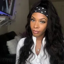 Headband Wig Human-Hair Body-Wave Full-Machine High-Density Women for Designer
