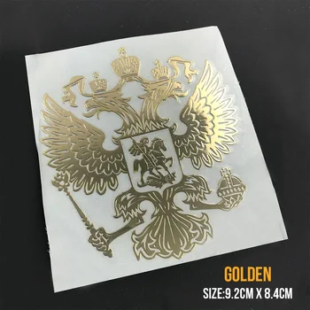 

PITREW Coat of Arms of Russia Nickel Metal Car Stickers Decals Russian Federation Eagle Emblem for Car Styling