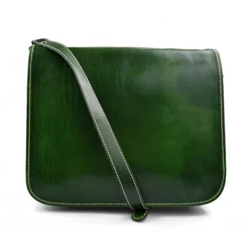 

Leather messenger bag mens leather bag green shoulder bag