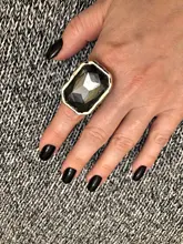 Anslow-anillos de compromiso de boda para mujer, accesorio Vintage de Cristal grande, tamaño ajustable, regalo para el día de la madre, joyería, LOW0051AR