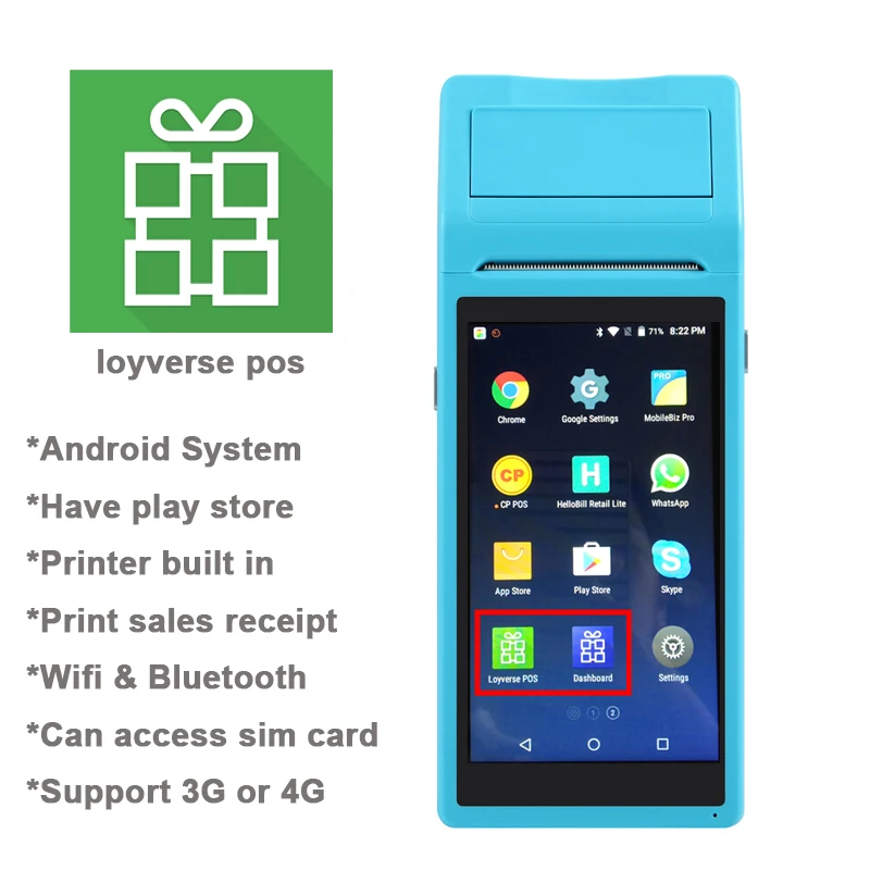 

Goojprt PDA POS Handheld device Pos terminal 3G 4G Wifi