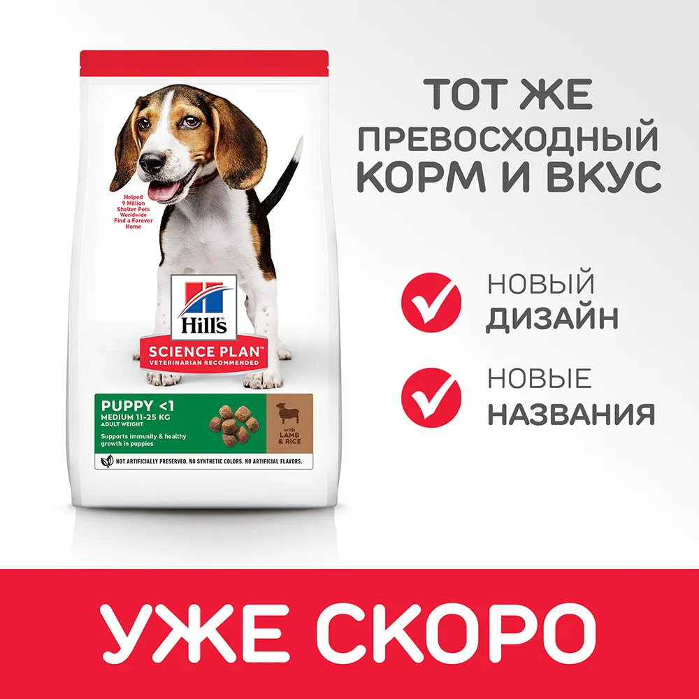 Hill's Science Plan Healthy Development сухой корм для щенков средних пород ягненок с рисом 12 кг