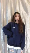 Sudadera ajustada coreana para mujer, jersey con letras kpop, gris marino, negro, rosa, m-xxl, primavera y otoño, 2021