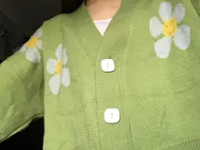 Neploe-Suéter de cuello de pico suelto para mujeres, jersey estilo Preppy de punto con flores, cárdigans, elegante, grueso, con impreso, corto, abrigo informal, 46565