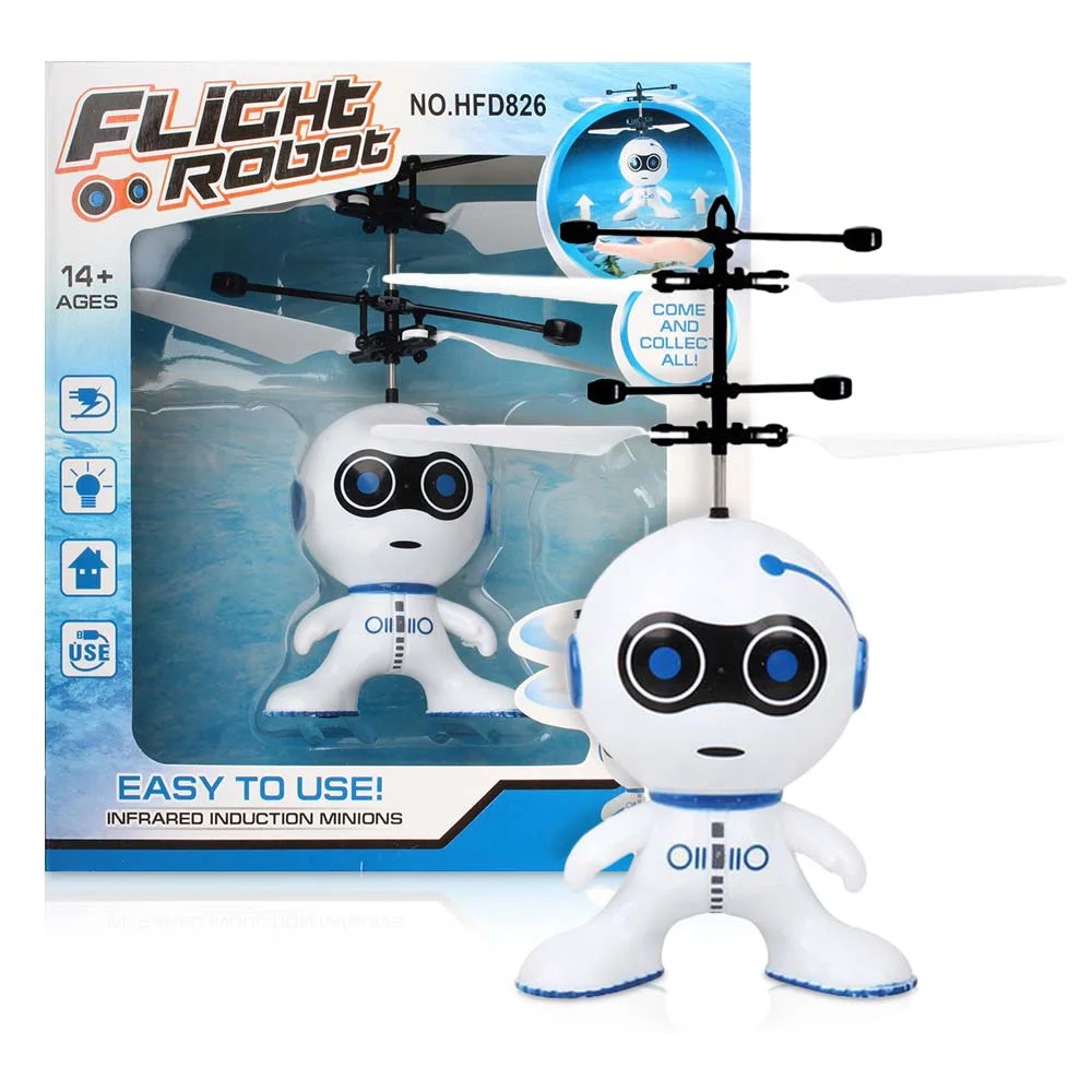 Para Adultos RC Volador Robot detección de Cable USB volar Juguete RC Robot Volador Robot Robot 