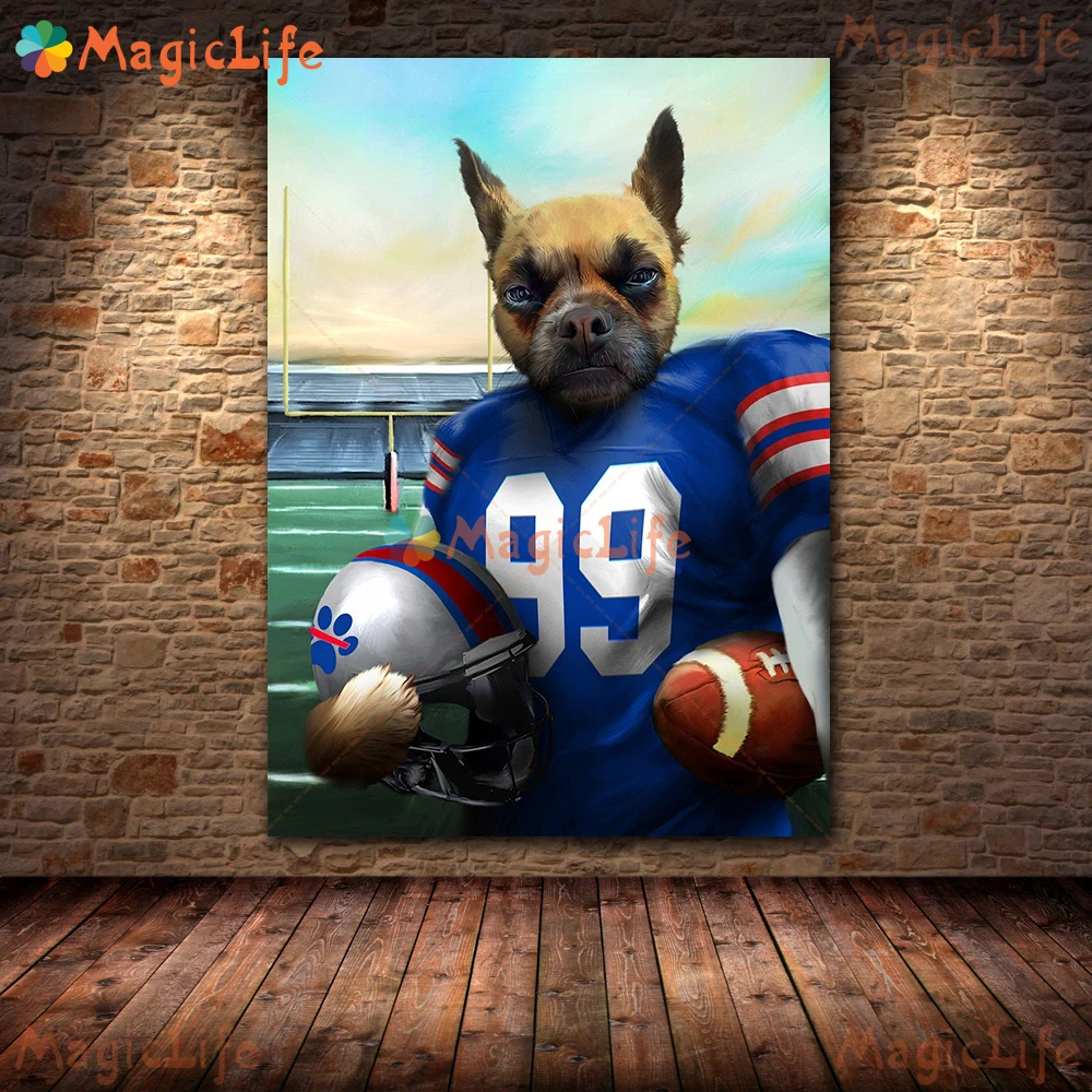 Buffalo Football Team Custom Dog Portrait American Football 