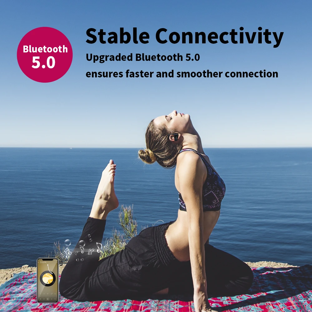 AIWONS беспроводные наушники для бега, Bluetooth спортивные наушники с микрофоном, Bluetooth 5,0 стерео наушники, IPX5 Водонепроницаемый