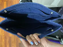 Bolsa de maquillaje multifunción, organizador de monedero de inserción de fieltro, bolsas de cosméticos de múltiples bolsillos en organizador de bolsos para moldeador de bolsos y bolsos de mano