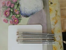 9 Uds pelo de comadreja de libro de línea cepillo pintura óleo Guache pintura línea de gancho pluma durable de plata fina de pluma de arte