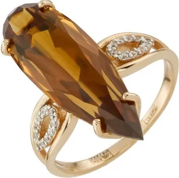 

Aloris ring with cubic zirconia and citrine in red gold